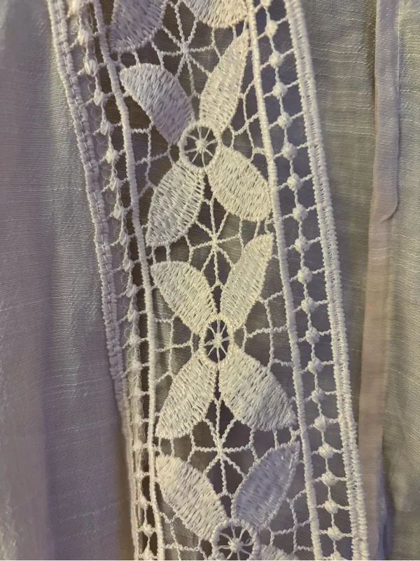 Love Tree Sheer Lace Embroidered Swim Coverup Cream Women’s Size L - Image 13