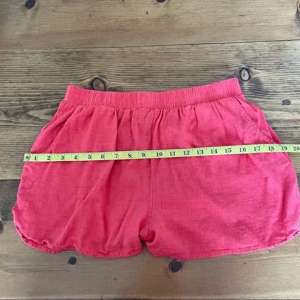 Linen Blend Pull On Shorts Coral Hibiscus by Wild Fable Size Small - Image 5