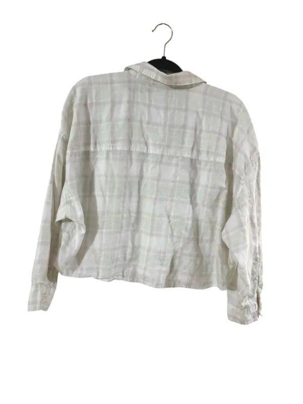 Women's Abercrombie & Fitch Plaid Button Down Shirt S White Green - Image 3
