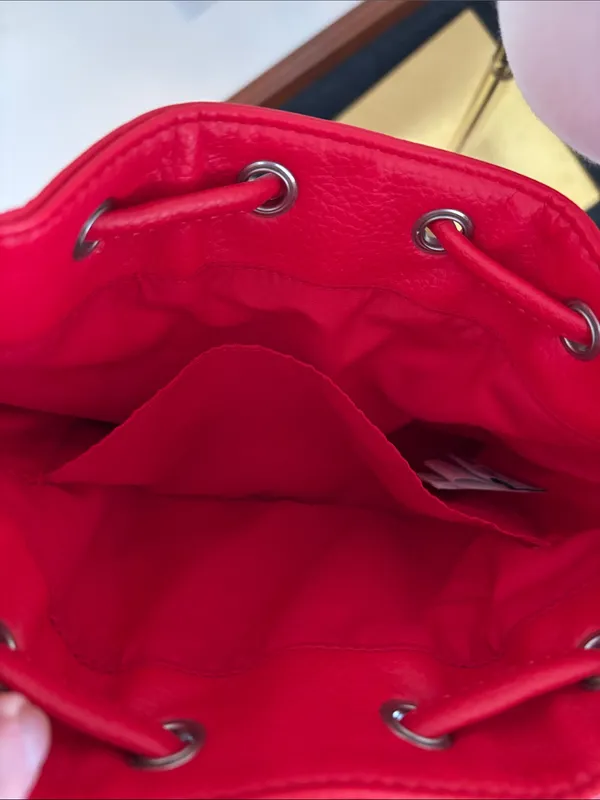 Disney Red Floral Mickey Drawstring Crossbody Bag - Image 6