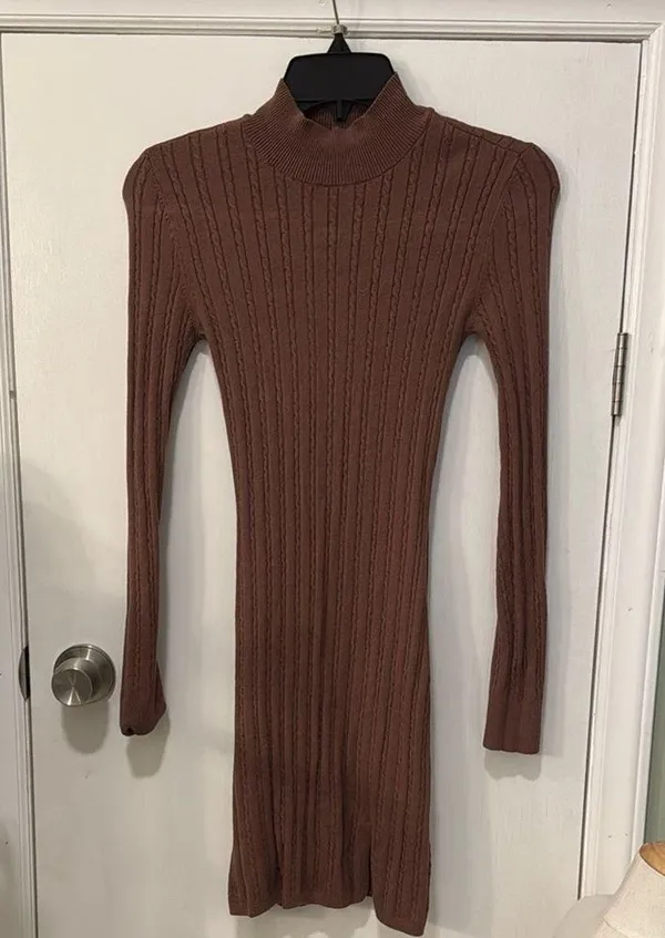 Abercrombie Women's Mockneck Mini Sweater Dress - Image 3