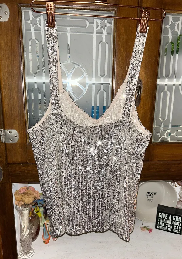 Sequin Tank Top Gold - Image 3
