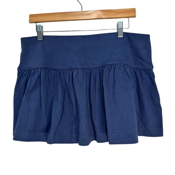 American Eagle Navy Blue Ruffle Skort Womens Large Cotton Jersey Mini Skirt‎ L - Image 10