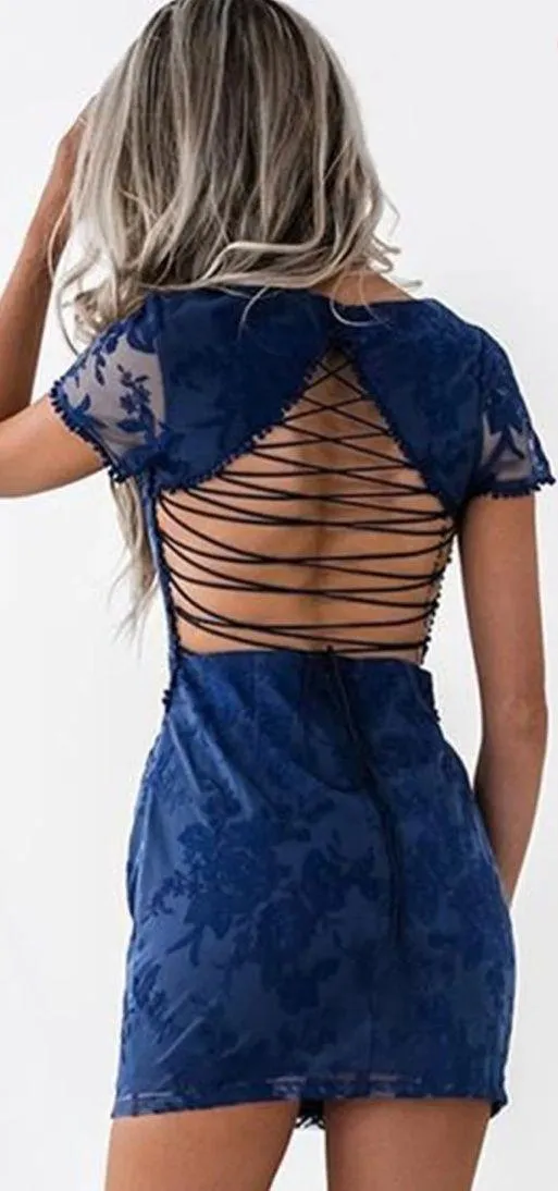 Three Sisters Boutique Mini Dress Blue Size 2 - Image 2