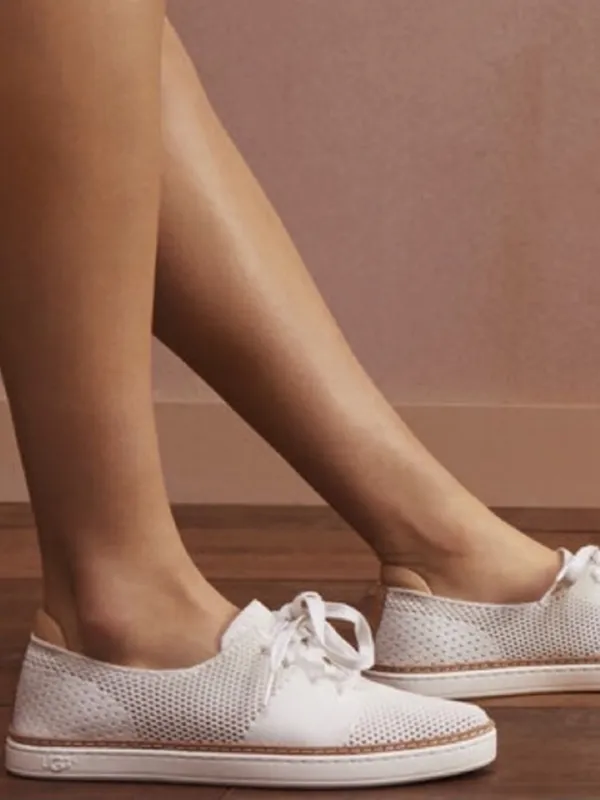 NWT UGG Pinkett Lace-Up HyperWeave Casual Knit Sneaker White Ivory Size 8 - Image 3