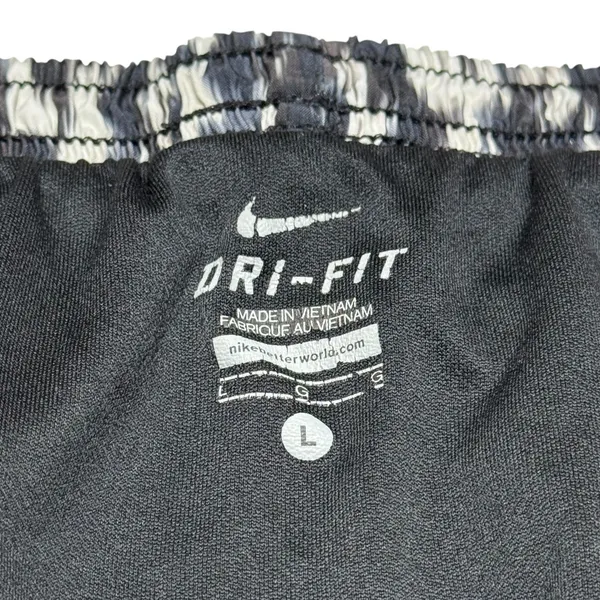 Nike Dri-Fit Lined Running Shorts Black White Gray Large - Image 3