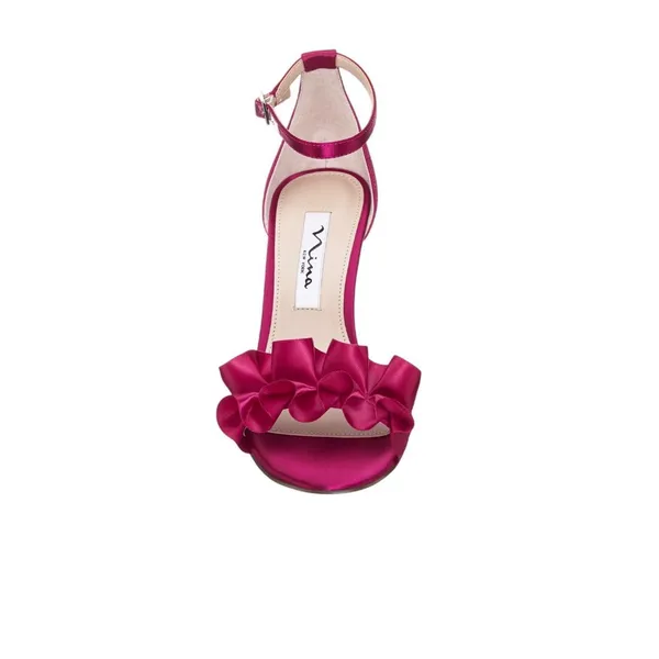 Nina Womens Lisa Mid Heel with Ruffle Sandal Parfait Pink 8.5M - Image 9