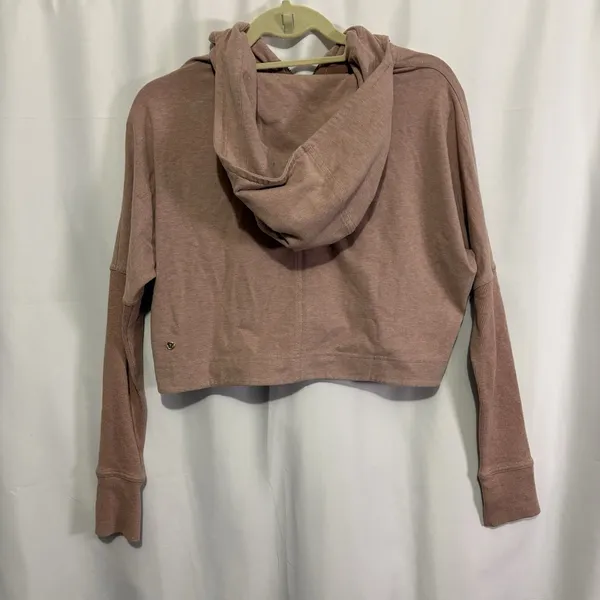 Lululemon Cropped Zip Hoodie Heathered Mauve Thumbhole Yoga Jacket Women’s 10? - Image 6
