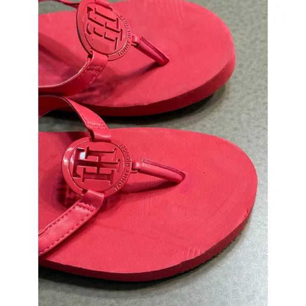 Tommy Hilfiger Women's‎ Pink Thong Flip Flops Sandals Size 9 B20 - Image 5