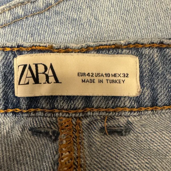 2106 | Zara High Waist Wide Leg Light Wash Denim Jeans Blue Womens 10 - Image 6