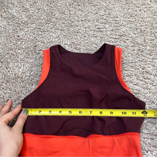 Lululemon Kick Serve Sweat Color Block Longline Sports Bra - Image 8