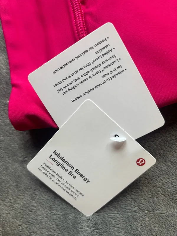 Lululemon Energy Longline Bra *Medium Support, B–D Cups Passionate Size 4 - Image 5