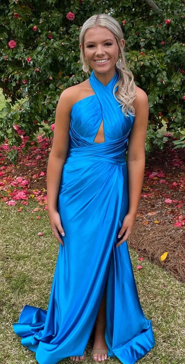 Sherri Hill Blue Prom Dress - Image 3