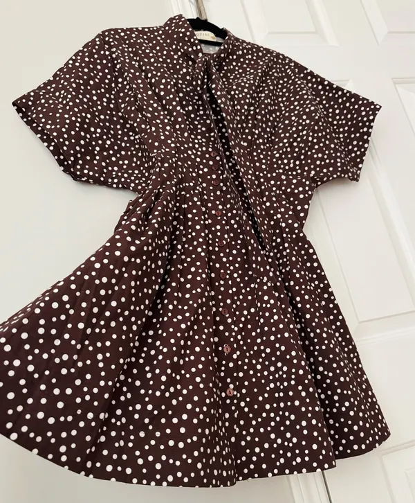 Anthropologie The Tobie Tie-Neck Shirt Dress by Exquise, Size S - Image 10