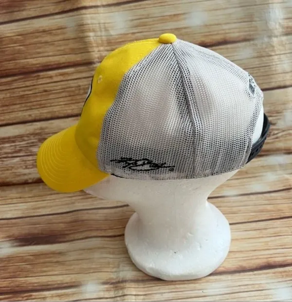 NASCAR Mesh back Team Yellow Hat Cap with driver's number Kyle Busch #18 - Image 5