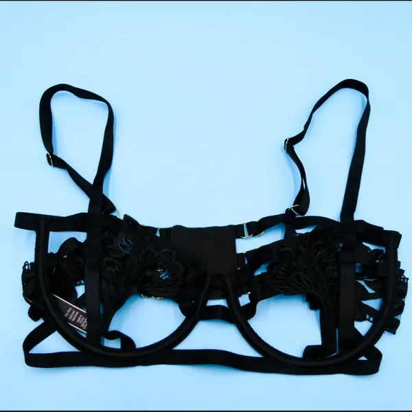 Victoria's Secret Black Lace Unlined Bra - Image 2