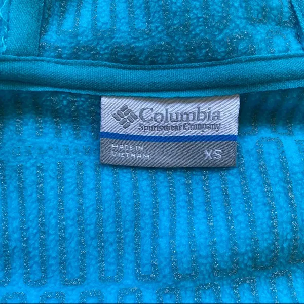 Columbia Women's Thermal Coil Zip-Up Hooded Fleece Jacket Turquoise size XS - Image 3