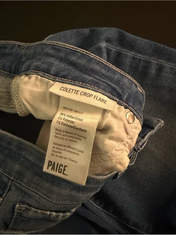 Paige Colette Crop Flare Raw Hem Jeans Women’s Size 27 - Image 4