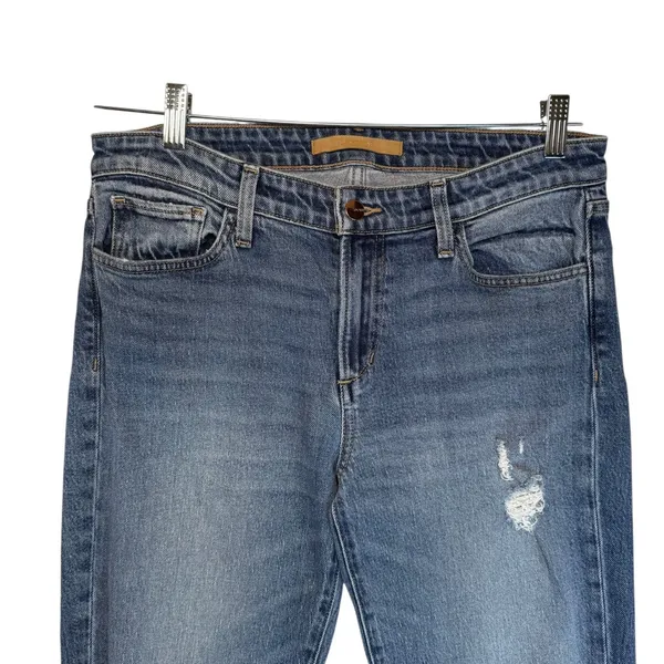 Joes Jeans The Lara Mid Rise Cigarette Ankle‎ Jeans Distressed Raw Hem Blue 28 - Image 2