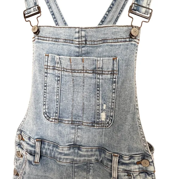 Judy Blue Denim Shortalls Stretch‎ M Overalls Farmcore Festival Western Rustic - Image 2