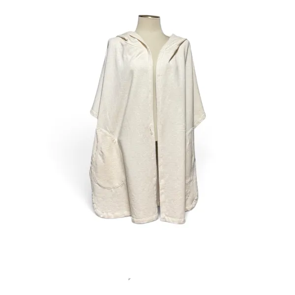 DKNY Plush Fleece Hooded Lounge Robe Oatmeal Cream Beige Tan L / XL - Image 7