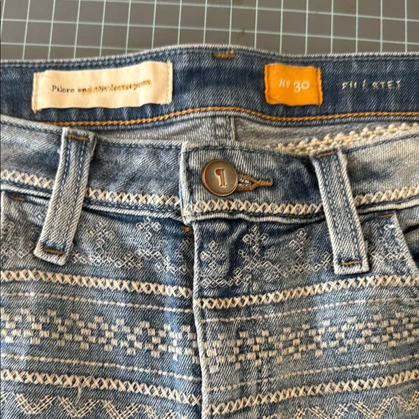 Pilcro and the Letterpress Blue Jean Shorts Classic Cutoff Style - Image 4