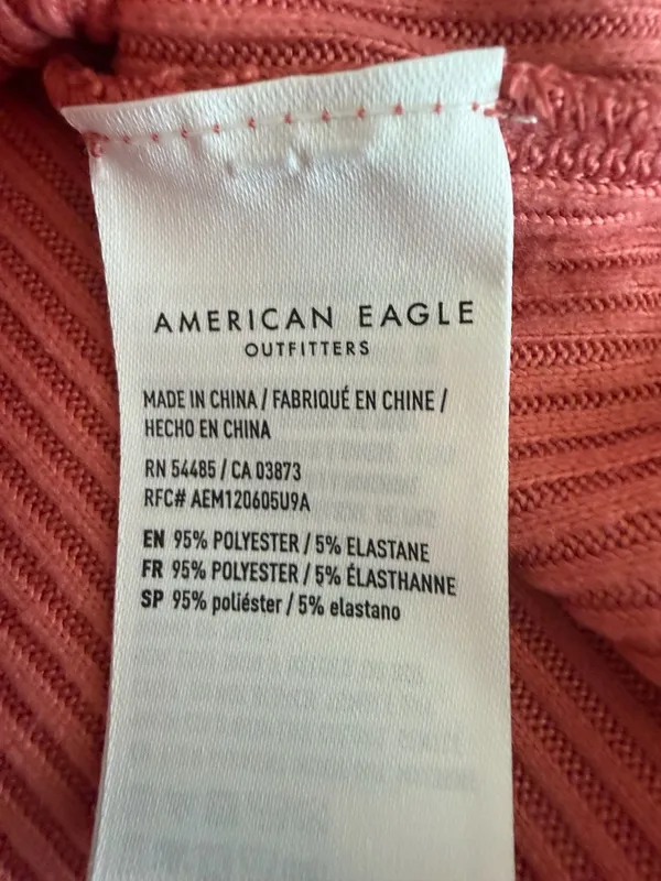 American Eagle Ribbed Mock Neck Long‎ Sleeve Top Size M - Image 5