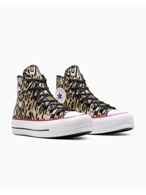 Chuck Taylor CONVERSE All Star Lift Platform Leopard High Top Sneakers US 8.5 - Image 3