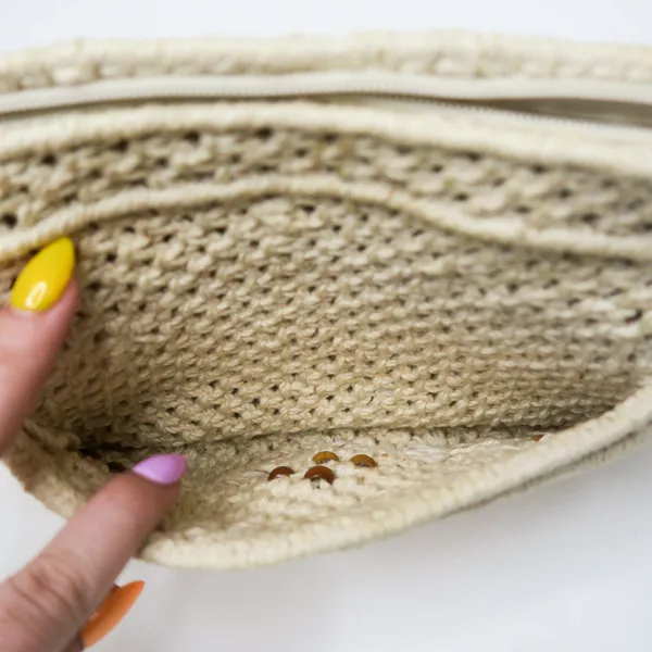 Vintage 70s Crochet Boho Philippine Macrame Crochet Clutch - Image 7