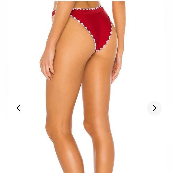 Lovers And Friends‎ Adrift Swim Bikini Bottom in Fiery Red Sz M - Image 2