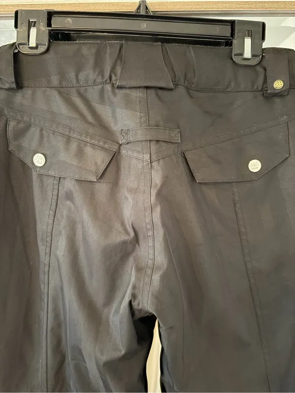686 Women's SMARTY 3-IN-1 CARGO Snow Pants Black Pinstripe Size Small Zip Pocket - Image 4