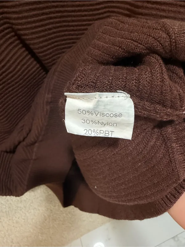 Brown ribbed sweater half zip cozy comfy fall travel elevated basic lounge relax Size XL - Image 10