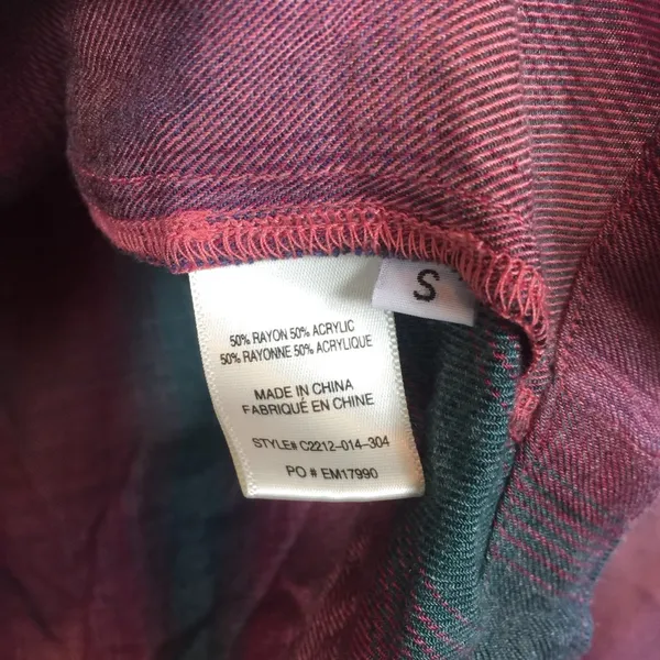 Anthropologie Cloth & Stone Plaid Lace Up Back Top - Image 4