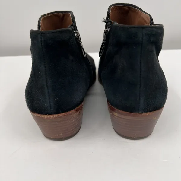 Sam Edelman Petty Zip Up Ankle Boots Black Suede Booties Womens Shoes Size 8M - Image 2