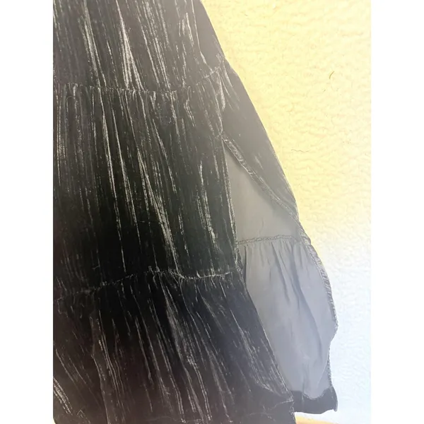 Dear John Dress Womens‎ Small Black Maxi Velvet Smocked Witchy Goth Whimsygoth - Image 4