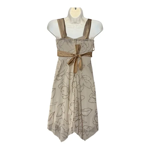 Speechless‎ Cocktail Dress Women 12 Cream Gold Excellent Glitter Floral Y2K Hem - Image 4