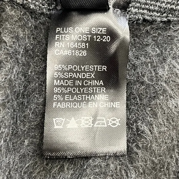 Just Cozy Black Gray Stretch Faux Fur Lined Warm Basic Winter Pull On Leggings - Image 6