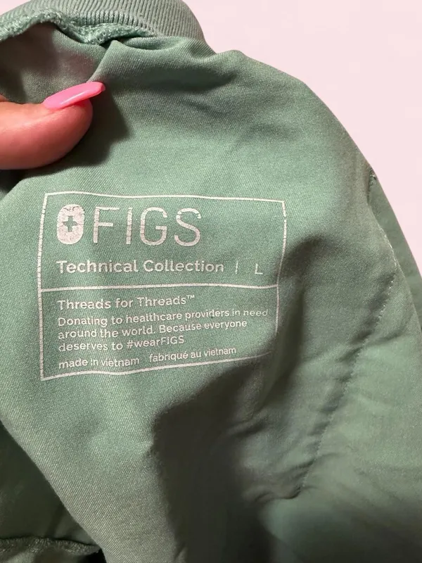 Figs Green Women's Zamora Jogger Scrub Pants with Orange Drawstring - Image 3