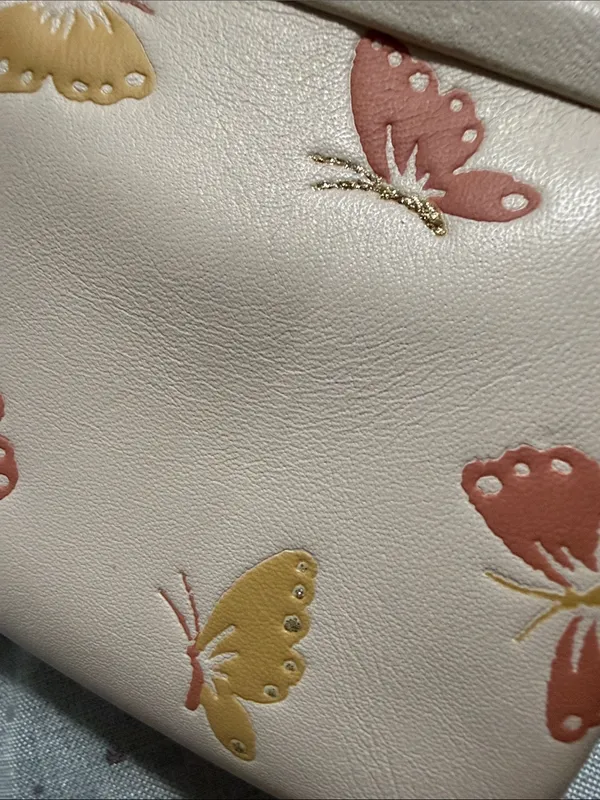 COACH 70512 Kisslock Coin Purse With Butterfly Print In Chalk/brass - Image 12
