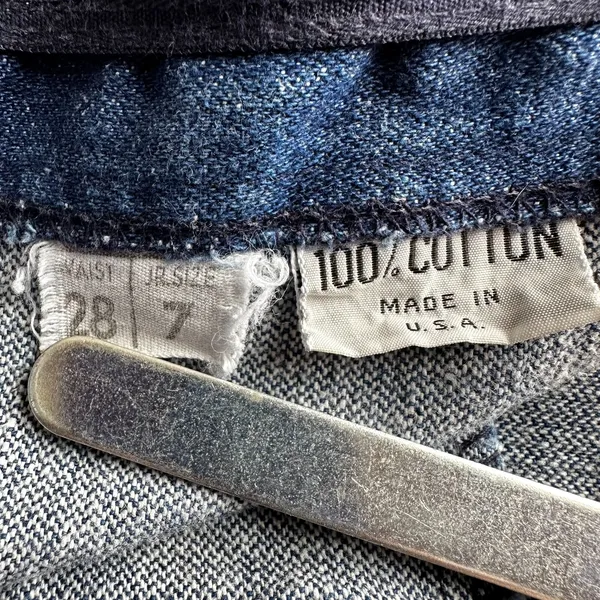 Vintage 70s Faded Glory‎ USA Made Flare Jeans Sz 7 28 | High Rise Roller Denim - Image 6