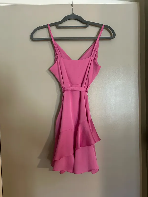 Express Hot Pink Ruffle Romper - Image 4