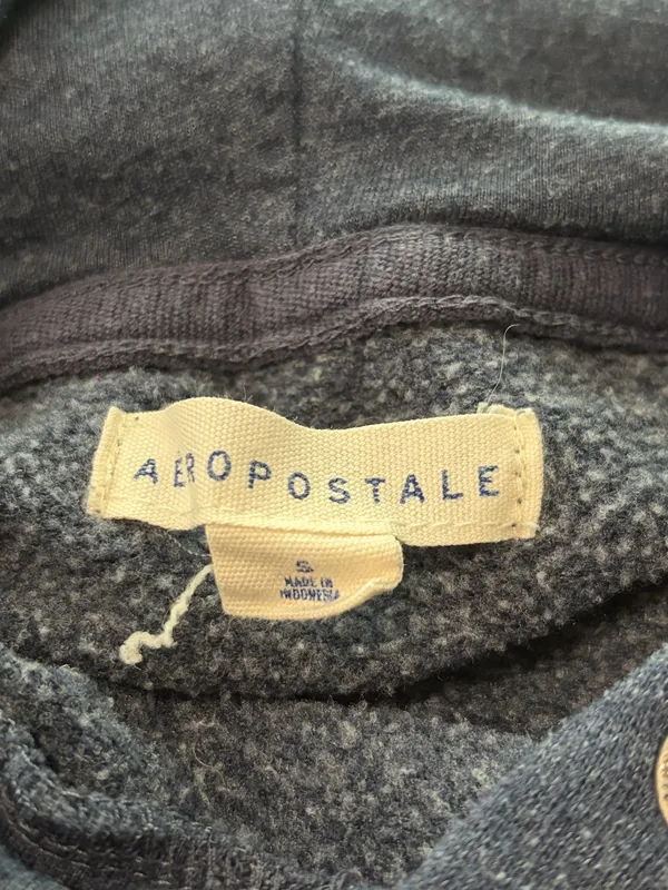 Aeropostale Women’s Small Navy AERO Floral Appliqué Pullover Hoodie - Image 4
