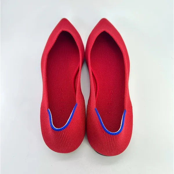 Rothy's The Point Red Knit Pointed Toe Ballet Flats Women's 10 Comfort Slip-On - Image 6