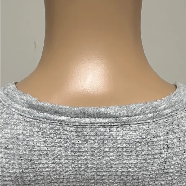 OFFLINE by Aerie Gray Waffle Knit Henley Long Sleeve Shirt S - Image 7