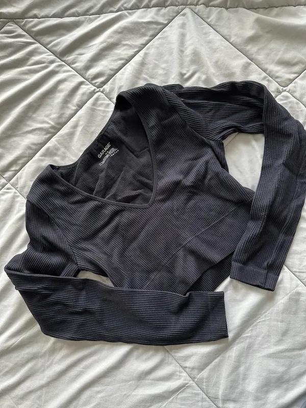 Garage Top Long Sleeve Black Ribbed - Image 3