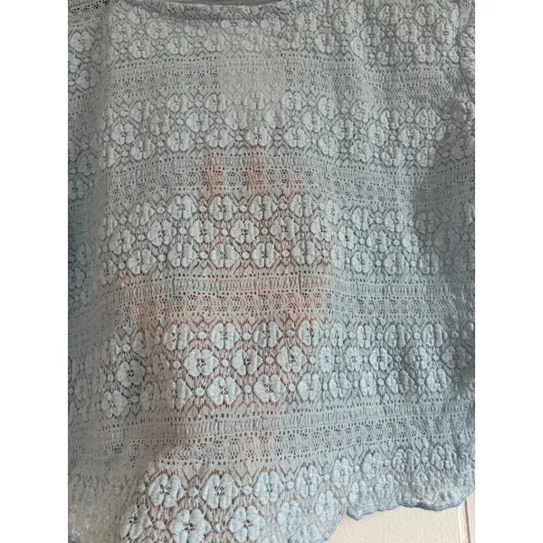 NWT BP. Nordstrom Light Blue Floral Lace Long Sleeve Crop‎ Top Size S - Image 5