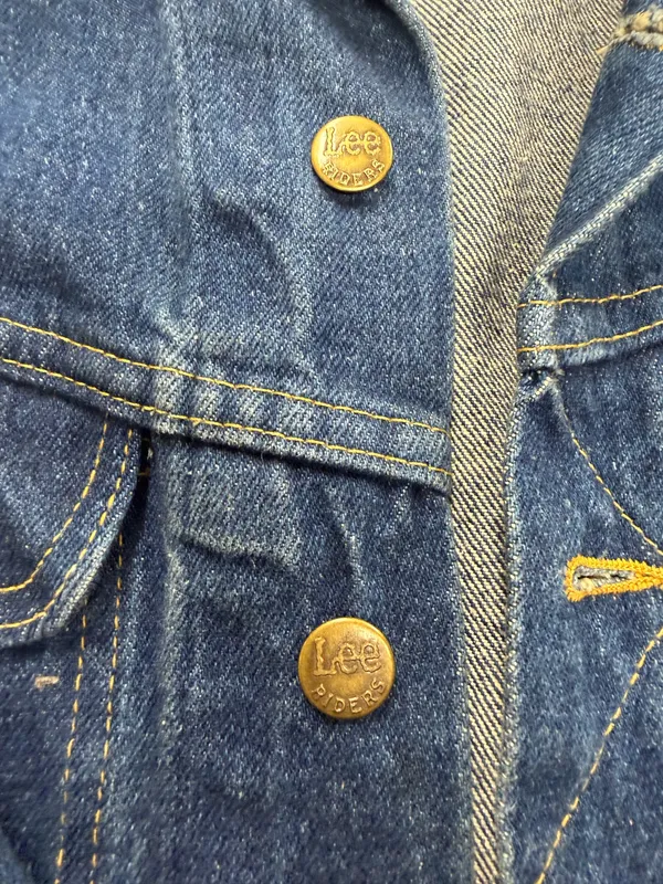 Men's Vintage Lee Denim Trucker Jean Jacket USA Made Size 42R Very Clean - Image 4