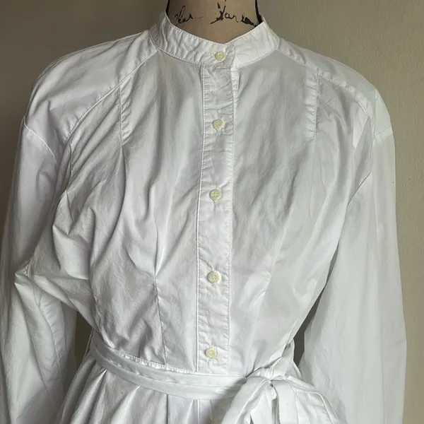 Free People Abbey Bishop Sleeve Button Down White Tunic Size Medium - Image 7