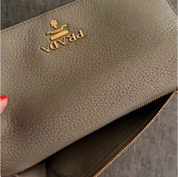PRADA Women's Bi-fold Long Wallet 1MH132, Gray - Image 5