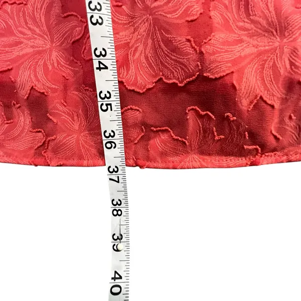 Anthropologie Plunge Mini Dress 16W Pink‎ Jacquard Floral Flirty Boho Feminine - Image 9